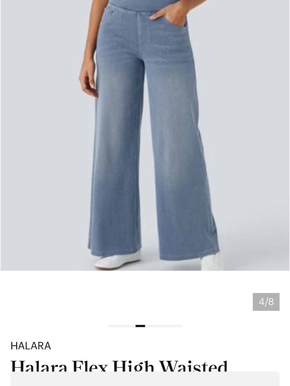 HALARA Light Blue Wide-Leg High-Waist Jeans - Picture 2 of 4